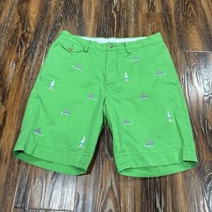 Polo Ralph Lauren Shorts Mens Size‎ 30 Green Shark Surf Cotton Embroidery Chino